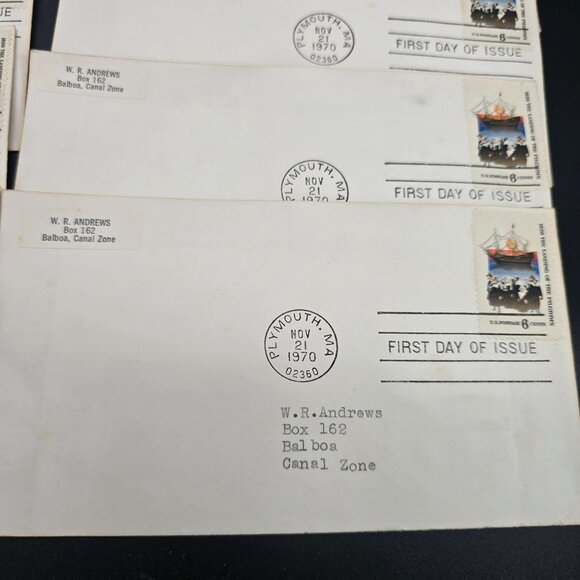 First Day Of Issue Covers U.S. Pilgrim 6¢ Stamp Plymouth MA 1970 Lot LI3015 - Picture 7 of 7